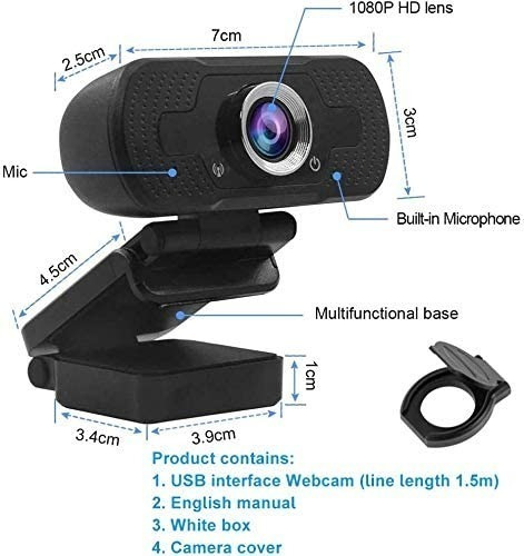 Webcam Cámara Computadora 1080p Usb Con Micrófono Y Tripie