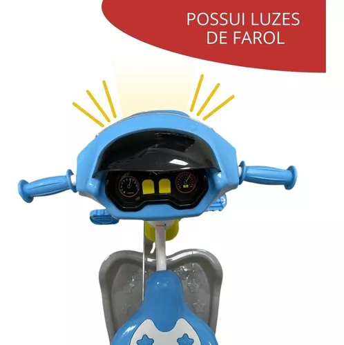 Triciclo Infantil 2 em 1 com Empurrador Motoca Velotrol BW082AZ - Azul