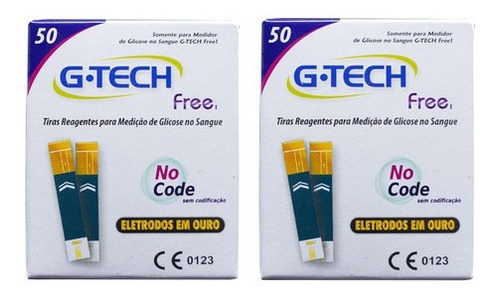 100 Tiras Para Teste De Glicemia G-tech Free