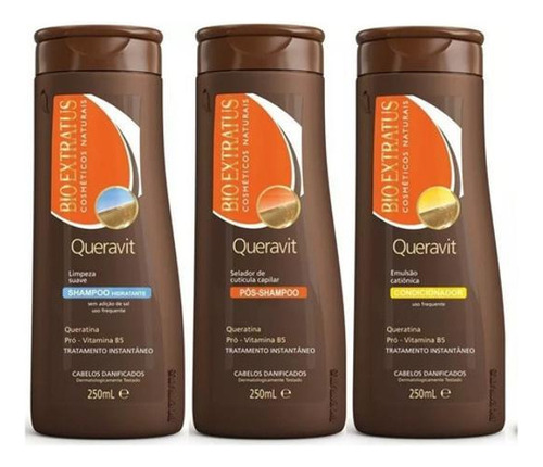 Kit Queravit Shampoo + Pós Shampoo + Condicionador 250 Ml