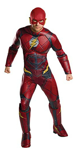 Disfraz De  Justice League Para Adultos Deluxe Flash, Estánd