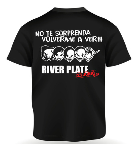 Remera Los Piojos River 21 Junio 100% Algodón Doble Estampa