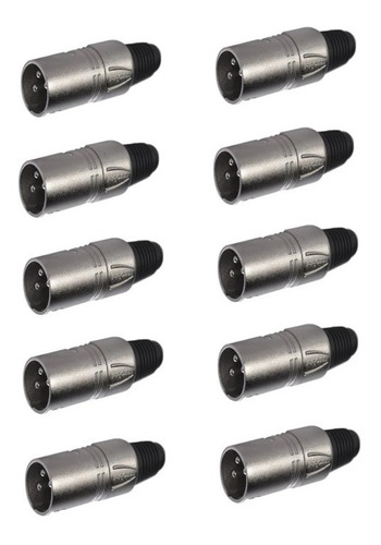 Pack X 10 Ficha Conector Canon Xlr Macho A Cable Proel.