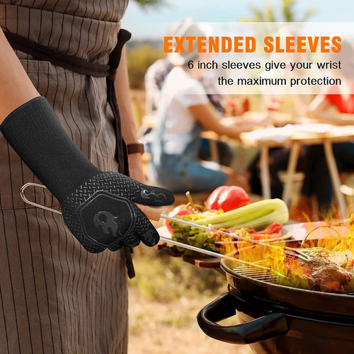 Guantes Resistentes Al Calor 800 °c Silicona Algodon 1 Par