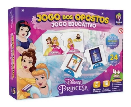 Jogo Educativo Jogo Dos Opostos Princesas Disney Mimo Play