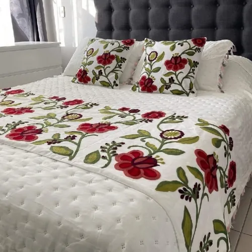 comprar Pieceras Cama King Y Dos Plazas Bordadas Con 2 Fundas Cojin