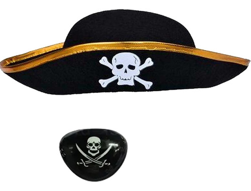 Disfraz Pirata Adulto Sombrero Parche Halloween Fdd