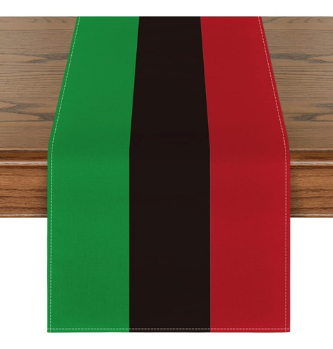 Artoid Mode Green Black Red Black History Month Table Runner