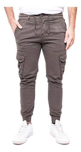 Pantalon Jogger Cargo De Gabardina Elastizado Hombre Babucha