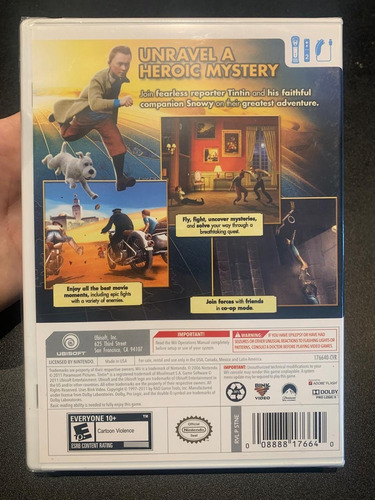 The Adventures Of Tintin Game Time Wii Nuevo (Usado)