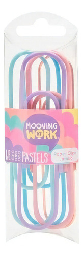 Clips Broches Paper Jumbo Pastel X6 Unidades Mooving At Work Color Multicolor