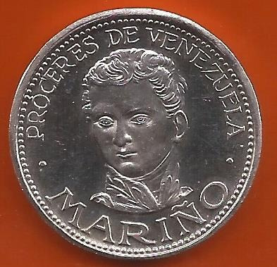 Medalla Proceres De Venezuela, Mariño, 15 Gr, Plata