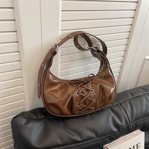 Bolso Hombro En Forma Media Luna Para Mujer, Bolso