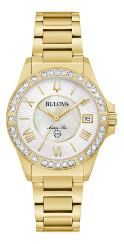 98r294 Reloj Bulova Marine Star Diamante Dorado