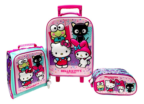 Set Escolar Hello Kitty Melody Maleta, Lonchera Y Cartuchera