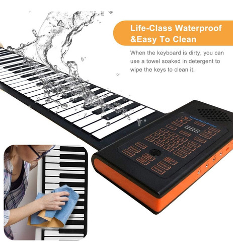 88 Keys Roll Up Piano Con Pedal Beater De Piano Portátil Num