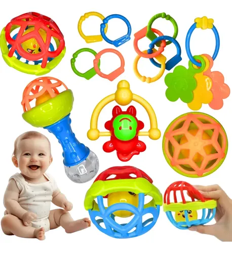 Kit Chocalho Mordedor Sensorial Macio Bola Colorido 8 Peças Colorido Divertido Adidi Dêda — R$ 25,64 em Mercado Livre