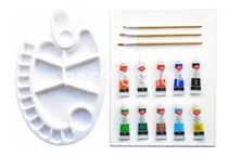 Comprar Kit Pintura Lienzo + Acrilicos + Bastidor + Paleta+ Pinceles
