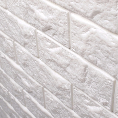 Imagen 4 de 9 de Placas Autoadhesivas 3d Para Pared Blanco Ladrillo 70x77cm.