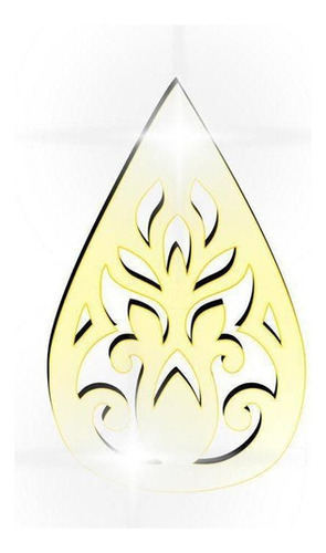 Acrílico Decorativo Espelhado Gota Detalhada Dourado