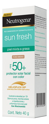 Protector Solar Facial Neutrogena Tono Medio Fps 50+ 40g