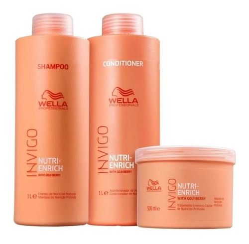 Kit Wella Nutri Enrich Shampoo 1lt Cond 1 Lt E Mascara 500gr