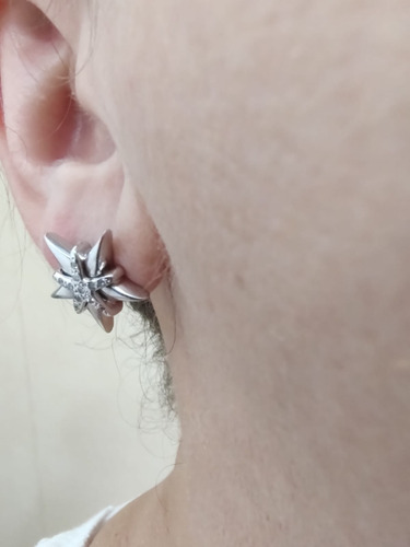 Par De Brincos Ouro 18k 750, Ródio Com Diamantes 5,8g (Usado)