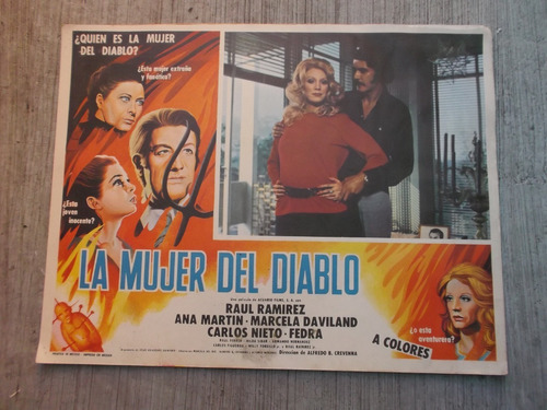 Vintage Cartel De Cine Raul Ramirez En La Mujer Del Diablo!