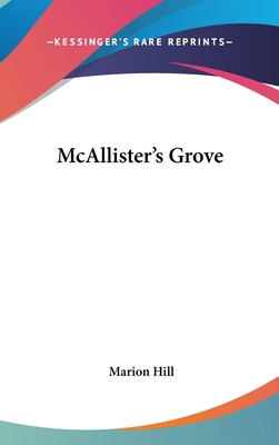 Libro Mcallister's Grove - Hill, Marion