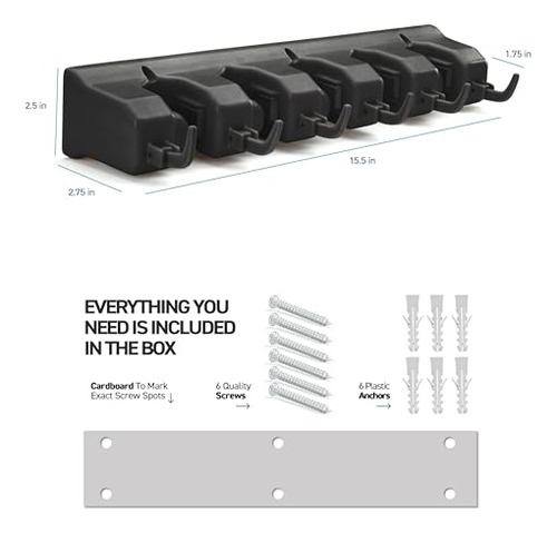 Soporte De Pared Para Escobas Y Trapeadores De 2 Piezas - Or