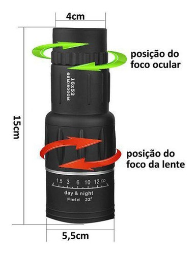 Monóculo Profissional Luneta Telescópio Golfscope 16x52 Zgp