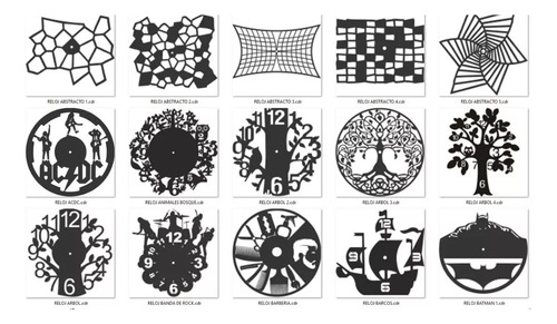 140 Diseños De Relojes Pack Vectores Para Corte Laser