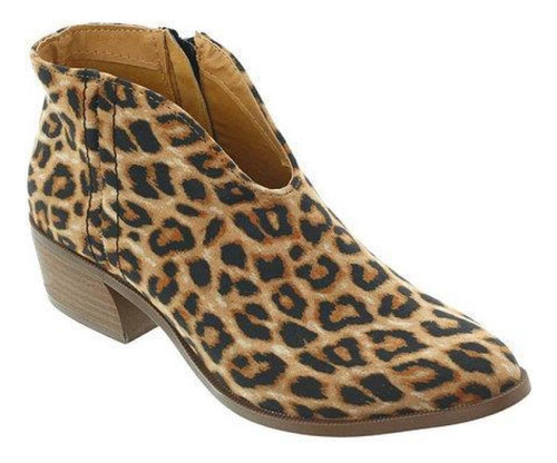 Botas Cortas De Tacón Grueso Para Mujer, Estilo Leopardo