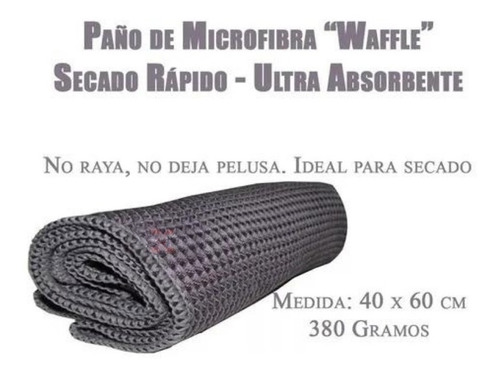 Paño Microfibra Laffitte Waffle 60x40cm Secado Ultra Rapido