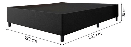 Cama Box Base Casal King 1,93m Suede Marsala Cor Preto