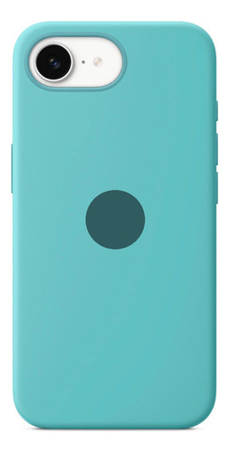 Funda Silicona Con Felpa Para Iphone 16e 2025 Turquesa Con Manzanita