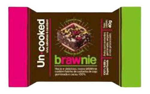 Brawnie Sem Glúten Vegano Uncooked 40g