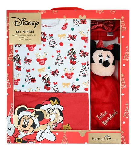 Set 4 Piezas Regalo Navidad Minnie Niña Bambino