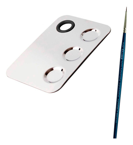 Pincel Kolinsky Super Fino Para Warhammer Paleta Metalica