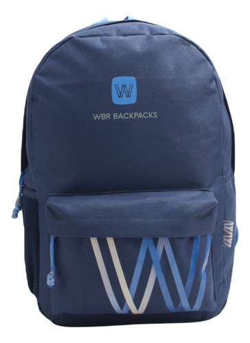 Mochila Urbana Wbr Backpacks Azul Liso Deportiva  Wabro