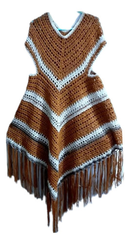 Chaleco Poncho Crochet, Dama Nuevo,hecho A Mano T.l/xl.único