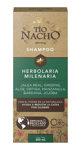Shampoo Tío Nacho Herbolaria Milenaria X200ml