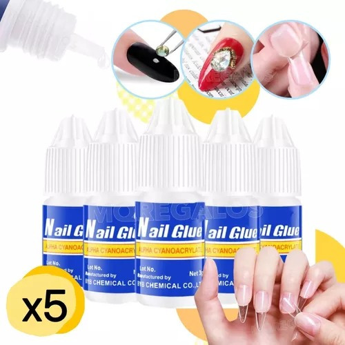 Pegamento X5 Nail Glue Para Uñas Postizas Tips Strass Gotero