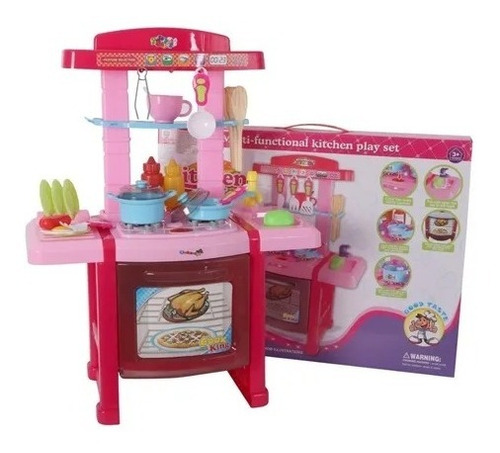 Cocinita Infantil+sonido+luz+agua+27 Accesorios