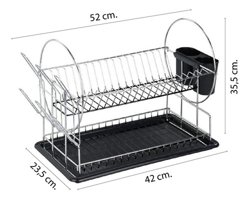Imagen 6 de 10 de Escurridor De Platos Seca Platos Inoxidable Secador Bandeja