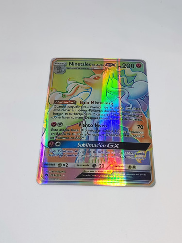 Carta Ninetales Arcoiris Alolan Gx Secret Pokémon 