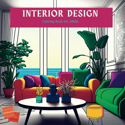 Libro: Interior Design Coloring Book: Home Interior Adult Co