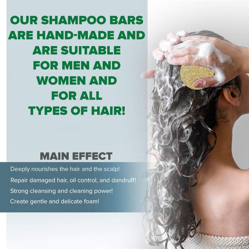 Barra De Shampoo Sólido E Sabonete Para Cabelo Com Efeito Co