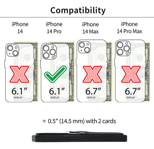 Tarjetero Dockem iPhone 14 Pro Silicona Líquida Negra