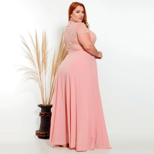 Vestidos Femininos Evangelicos Plus Size Bege Nude Madrinha